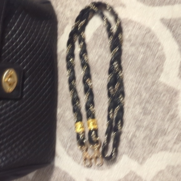 Black Leather Quilted Crossbody Purse - Picture 8 of 11